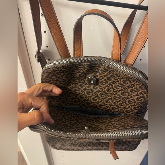 G by guess black and brown backpack purse. - Picture 7 of 9